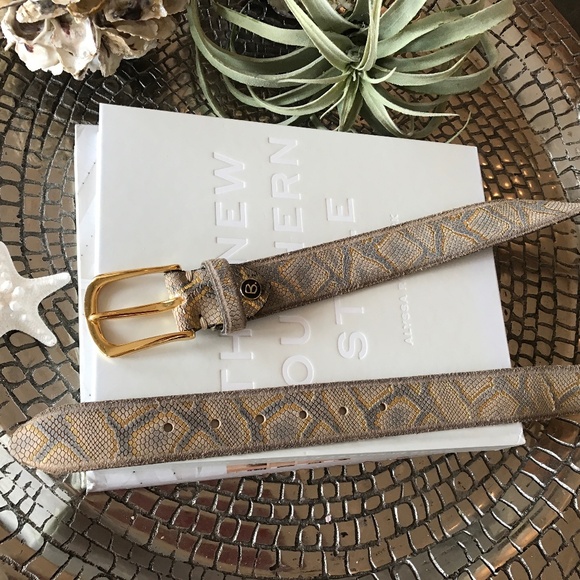 B. BELT HANDCRAFTED LEATHER SABIA BELT TAUPE / GOLD main image 10